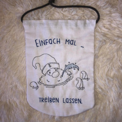 Stickdatei ITH - Seebär Gnom Wimpel "Treiben lassen"